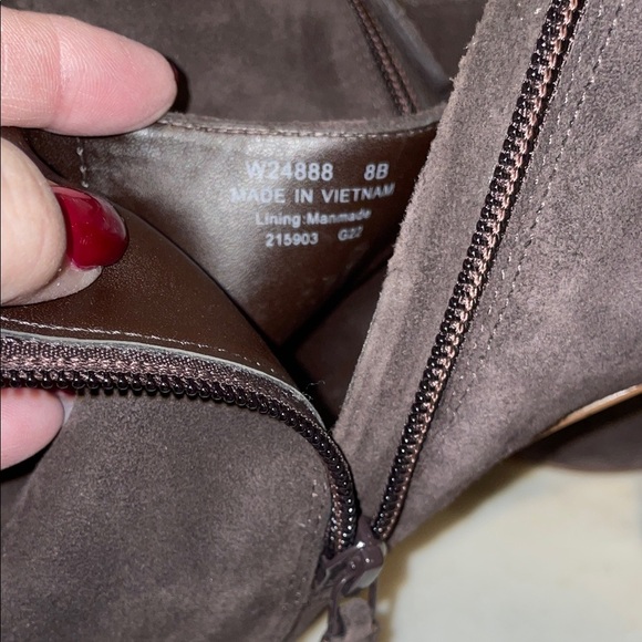 Cole Haan Dark Brown Suede Heeled Boots Sz 8 NWOB - Picture 5 of 10